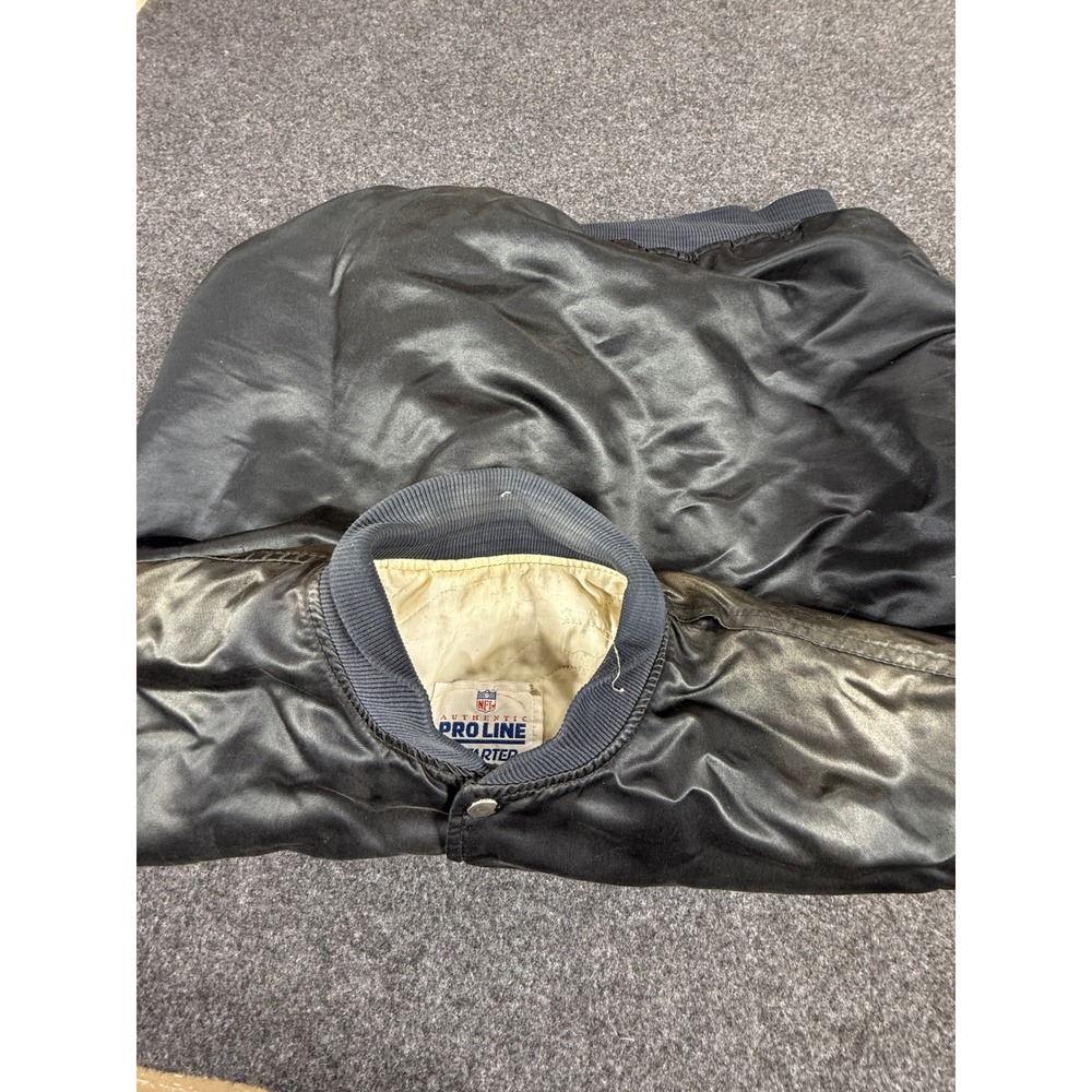 VTG 80s Oakland Raiders Starter NFL Pro Line Black Satin Bomber Jacket Large - Picture 10 of 12